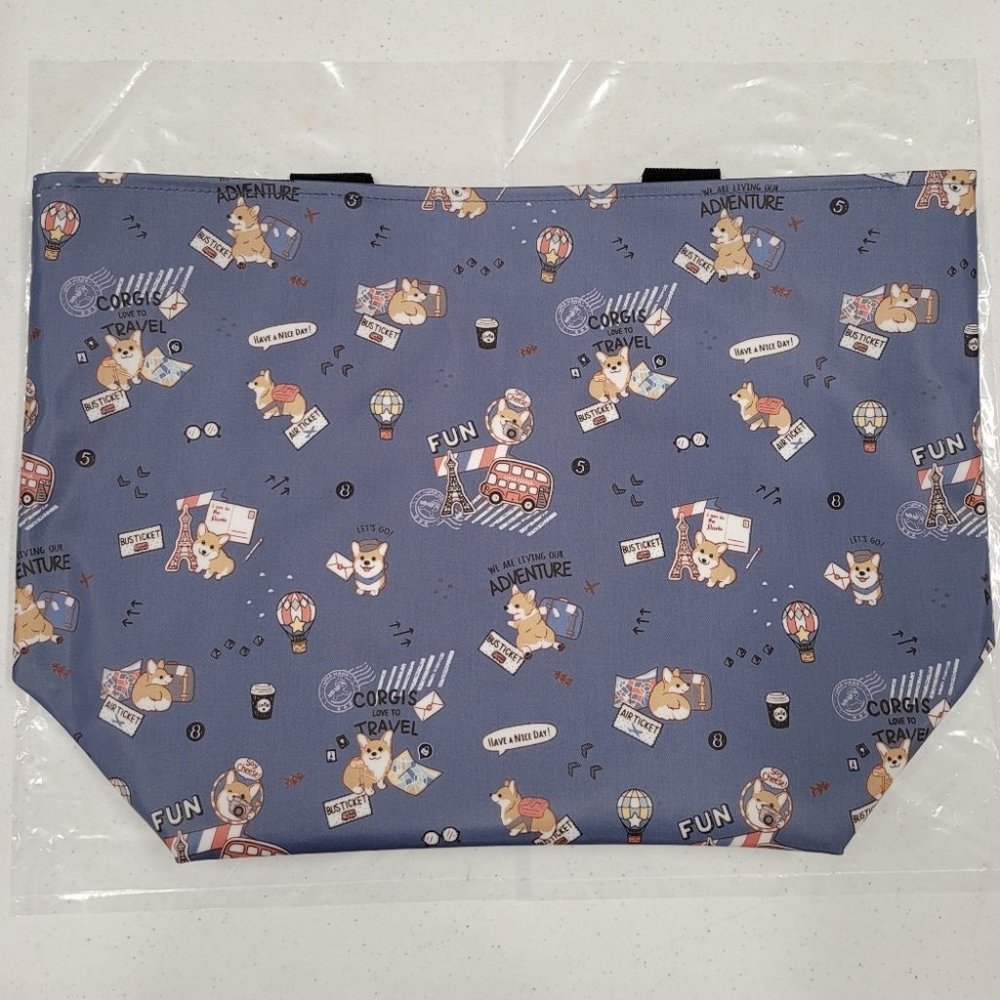 Waterproof Corgi Large Travel Tote Shoulder Bag - Picture 9 of 13